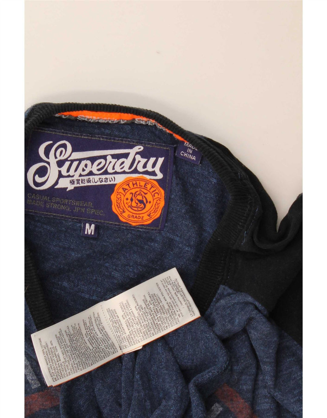 Мужская футболка с графическим рисунком Superdry, хлопковая футболка среднего синего цвета с цветными блоками