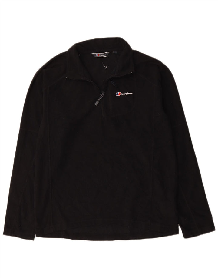 Berghaus Мужской флисовый джемпер с воротником на молнии, средний черный, полиэстер