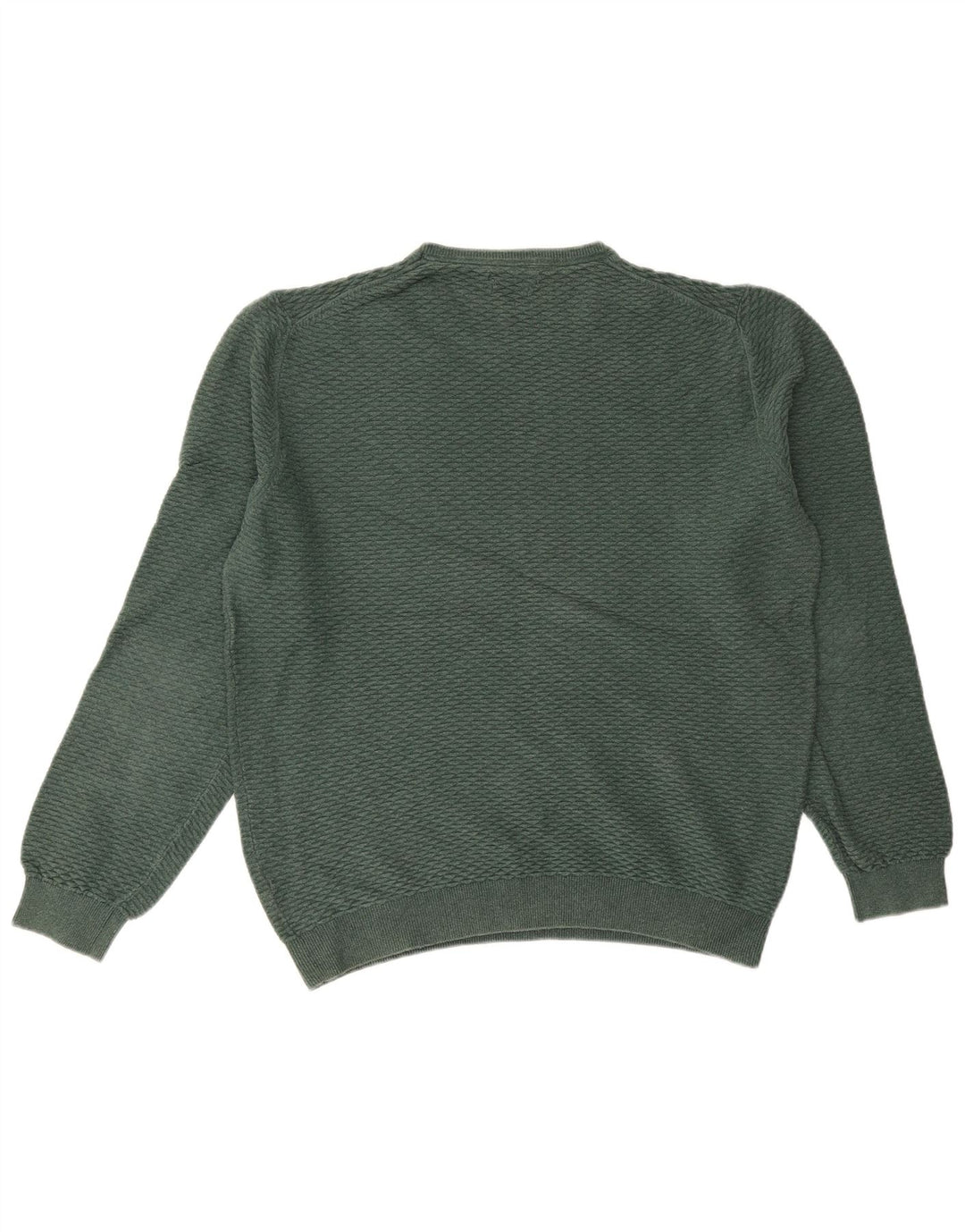 Мужской джемпер с круглым вырезом MASSIMO DUTTI 2XL, зеленый хлопок