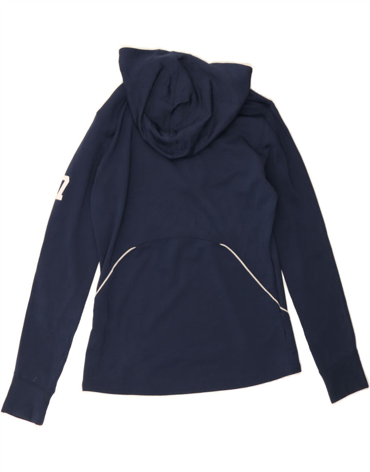 NIKE Womens Dri Fit Hooded Pullover Tracksuit Top UK 10 Small Navy Blue Vintage Nike and Second-Hand Nike from Messina Hembry 