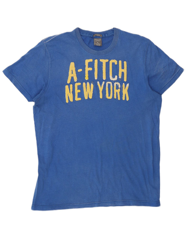 Мужская футболка с рисунком мышц Abercrombie & Fitch, топ XL, синий хлопок