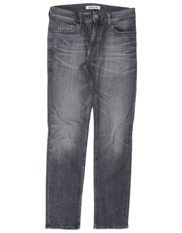 TOMMY HILFIGER Мужские узкие джинсы W30 L32 Серые хлопковые