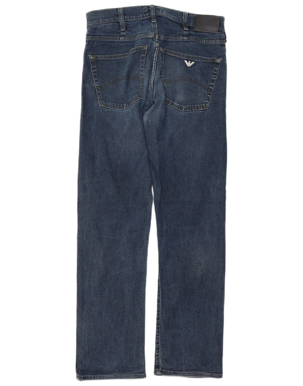 Мужские прямые джинсы Armani Indigo W31 L29 темно-синие, хлопок