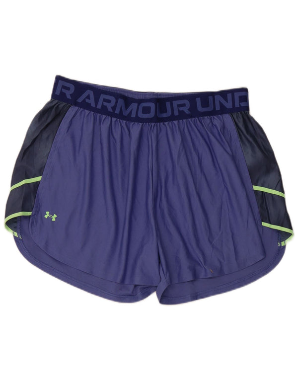 Женские спортивные шорты свободного кроя UNDER ARMOR UK 18 XL, фиолетовые с цветными блоками