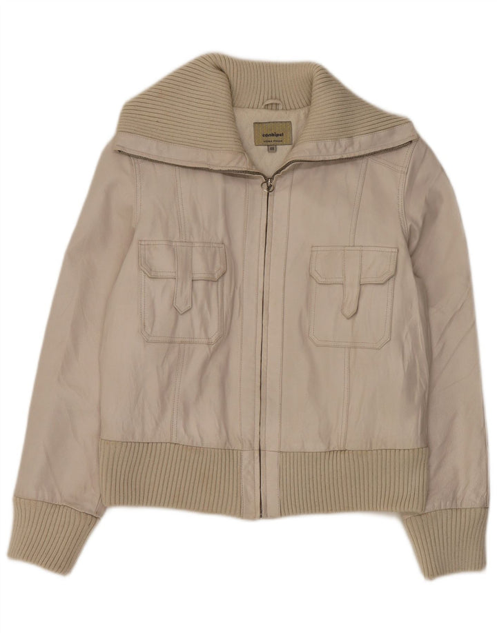 Conbipel Женская кожаная куртка IT 48 XL Белая кожа