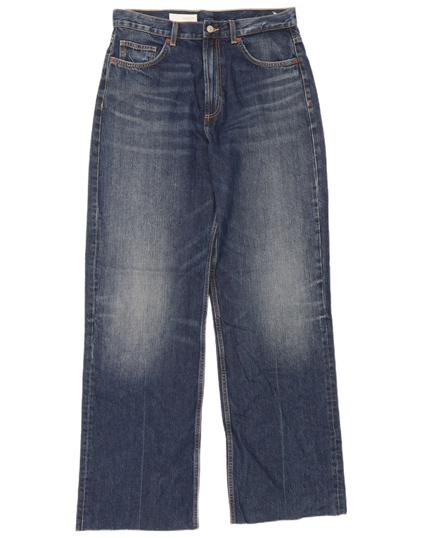 Женские прямые джинсы Zara с высокой посадкой EU 44 XL W34 L34, синий хлопок