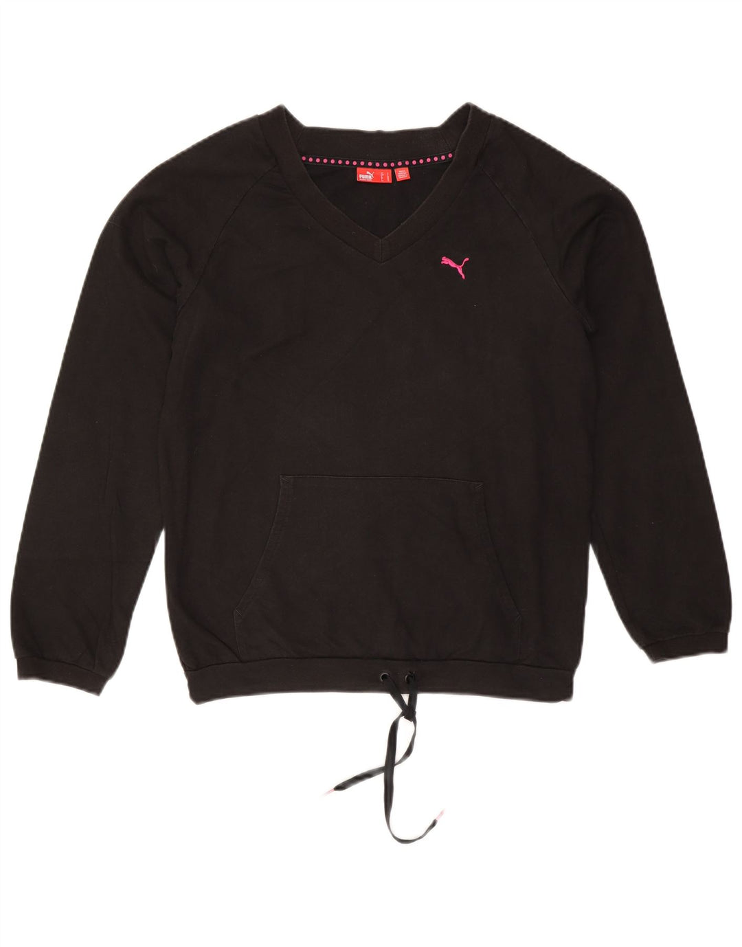 Женский свитер оверсайз Puma UK 10, маленький черный хлопковый джемпер