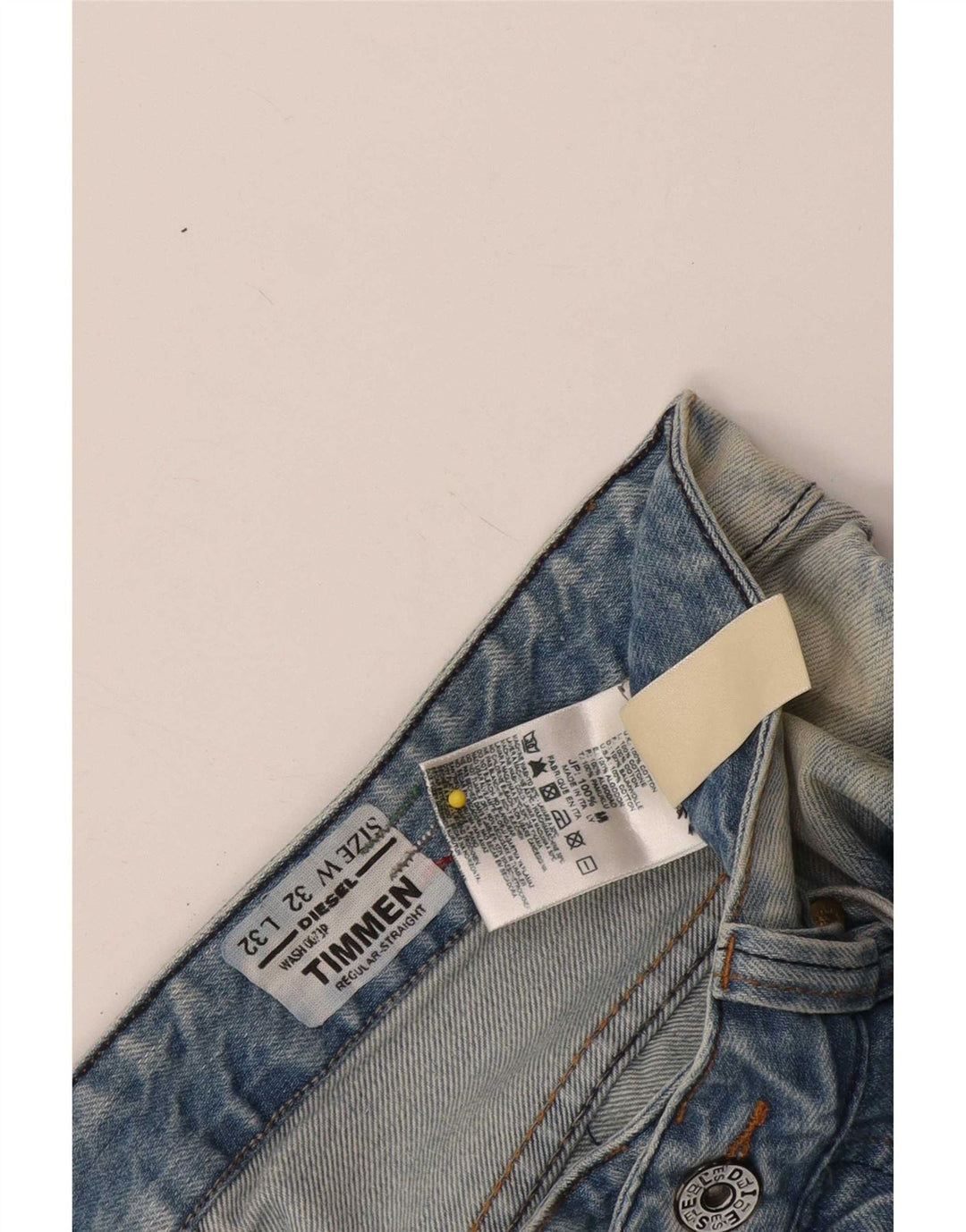 Мужские потертые обычные прямые джинсы Diesel Timmen W32 L32, синий хлопок