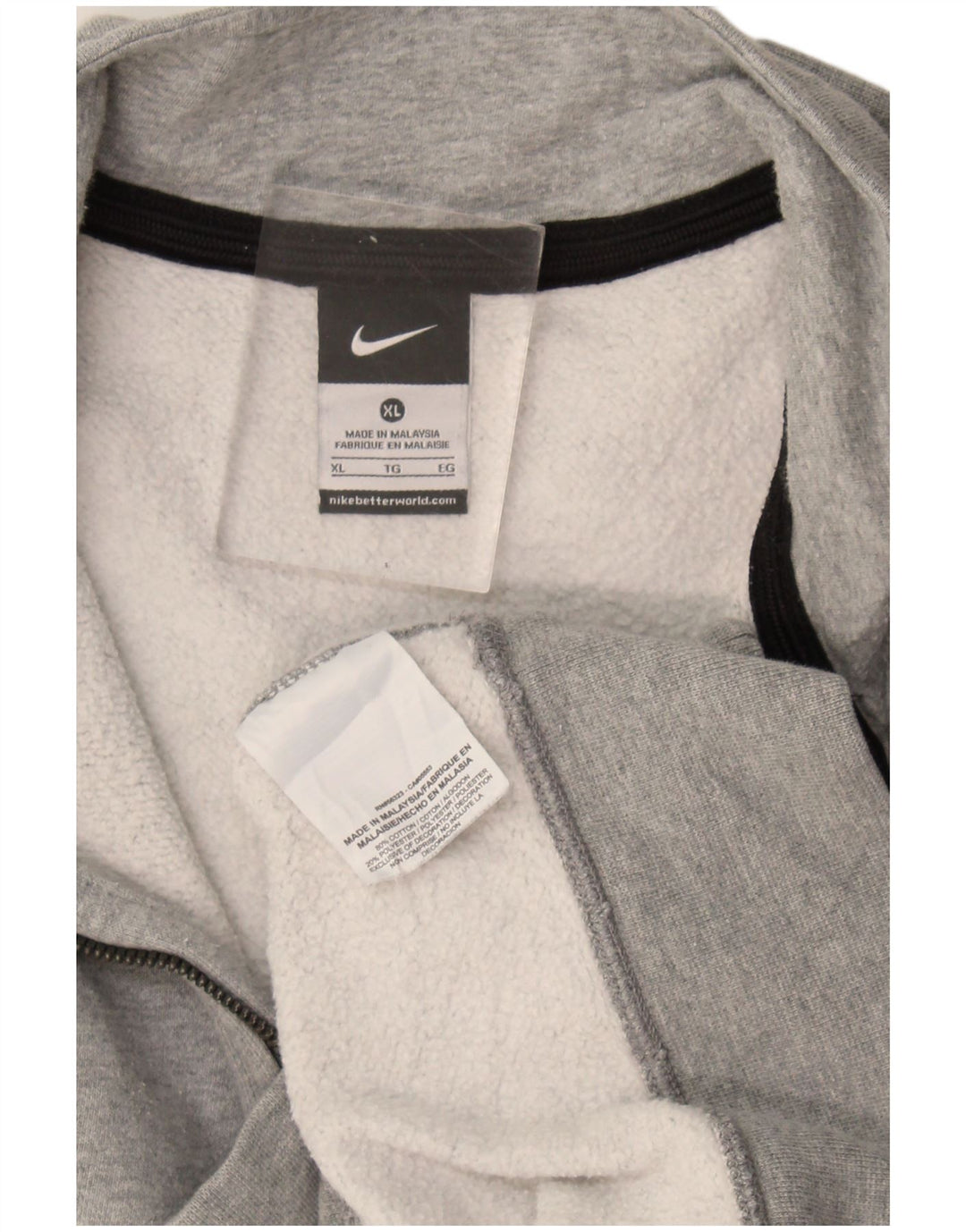 Мужской свитшот с воротником на молнии Nike XL, серый хлопок