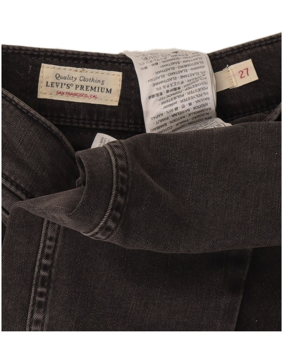 Женские джинсы скинни Levi's 721 W27 L32 Серые хлопковые