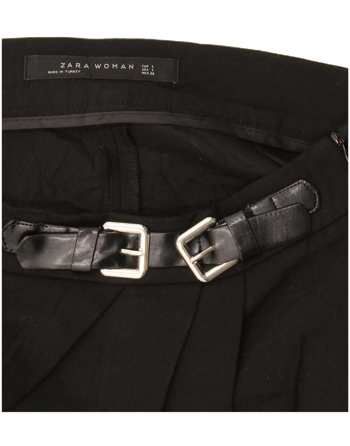 Zara Женская асимметричная юбка с запахом, маленькая W27, черная