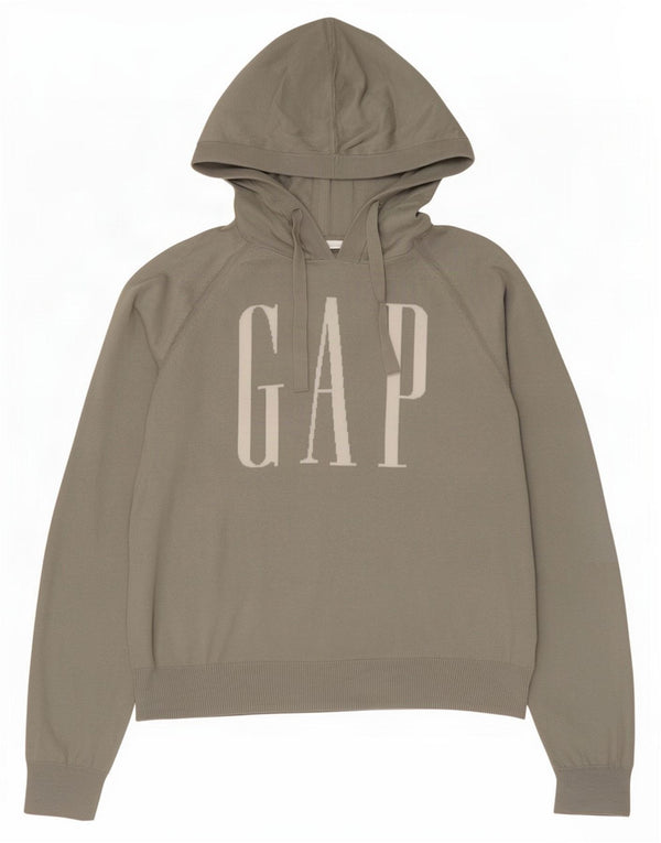Женский джемпер с капюшоном с графическим рисунком Gap UK 16, большой серый хлопок