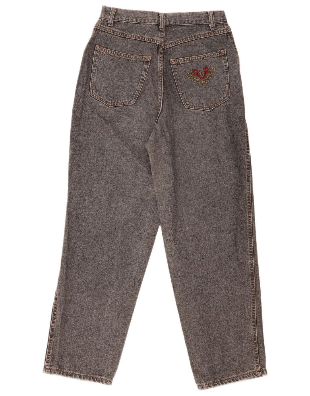 Винтажные женские зауженные джинсы с высокой талией IT 46, большие W28 L29, серый хлопок