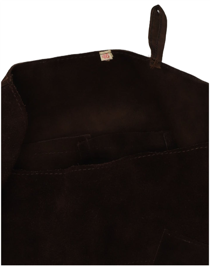 Винтажная женская замшевая юбка с высокой талией IT 46, большая W28, коричневая