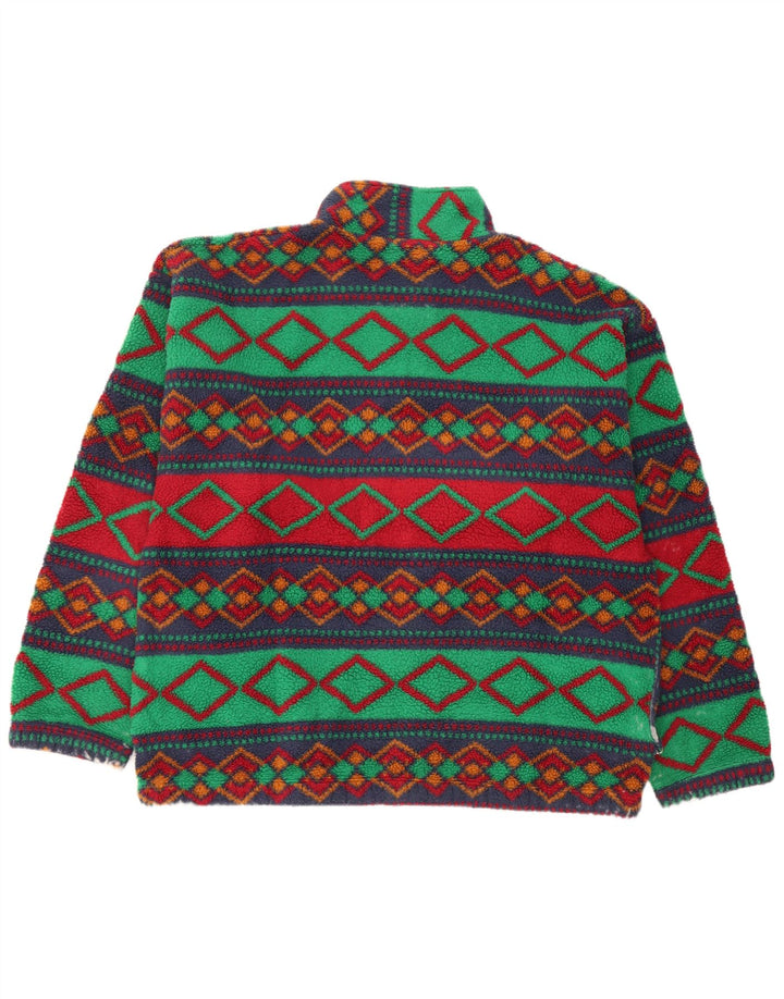Винтажная мужская флисовая куртка UK 42 XL, разноцветная с геометрическим узором
