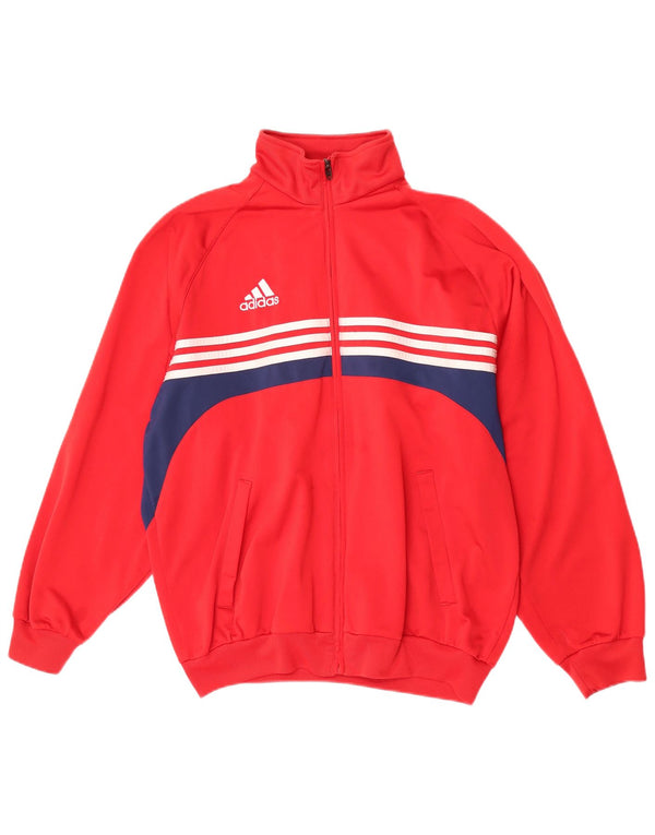 Мужская спортивная куртка Adidas UK 40/42, средний красный полиэстер с цветными блоками