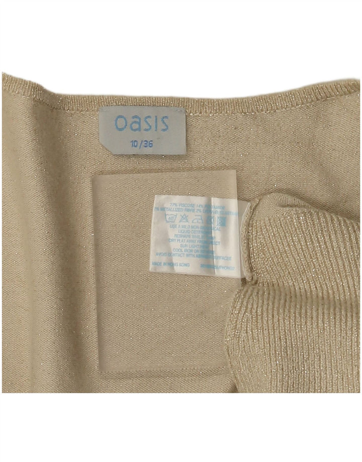 Женский открытый кардиган Oasis UK 10, маленький, бежевый, вискоза