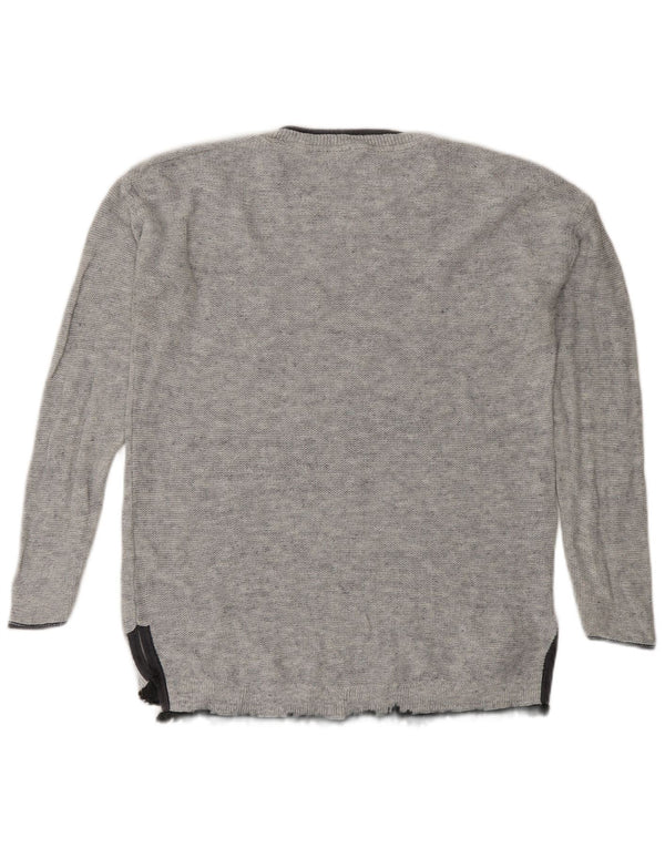 White Stuff Womens Longline Boat Neck Jumper Sweater UK 10 Small Grey
