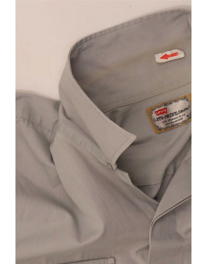 Мужская рубашка с коротким рукавом Levi's, хлопок среднего серого цвета