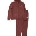 PUMA Womens Graphic Full Tracksuit UK 12 Medium Burgundy Cotton