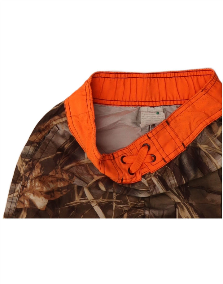 ВИНТАЖНЫЕ шорты для плавания для мальчиков 4–5 лет, коричневый камуфляжный полиэстер