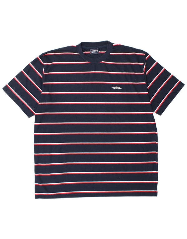 Мужская футболка Umbro Top XL из полиэстера темно-синего цвета в полоску