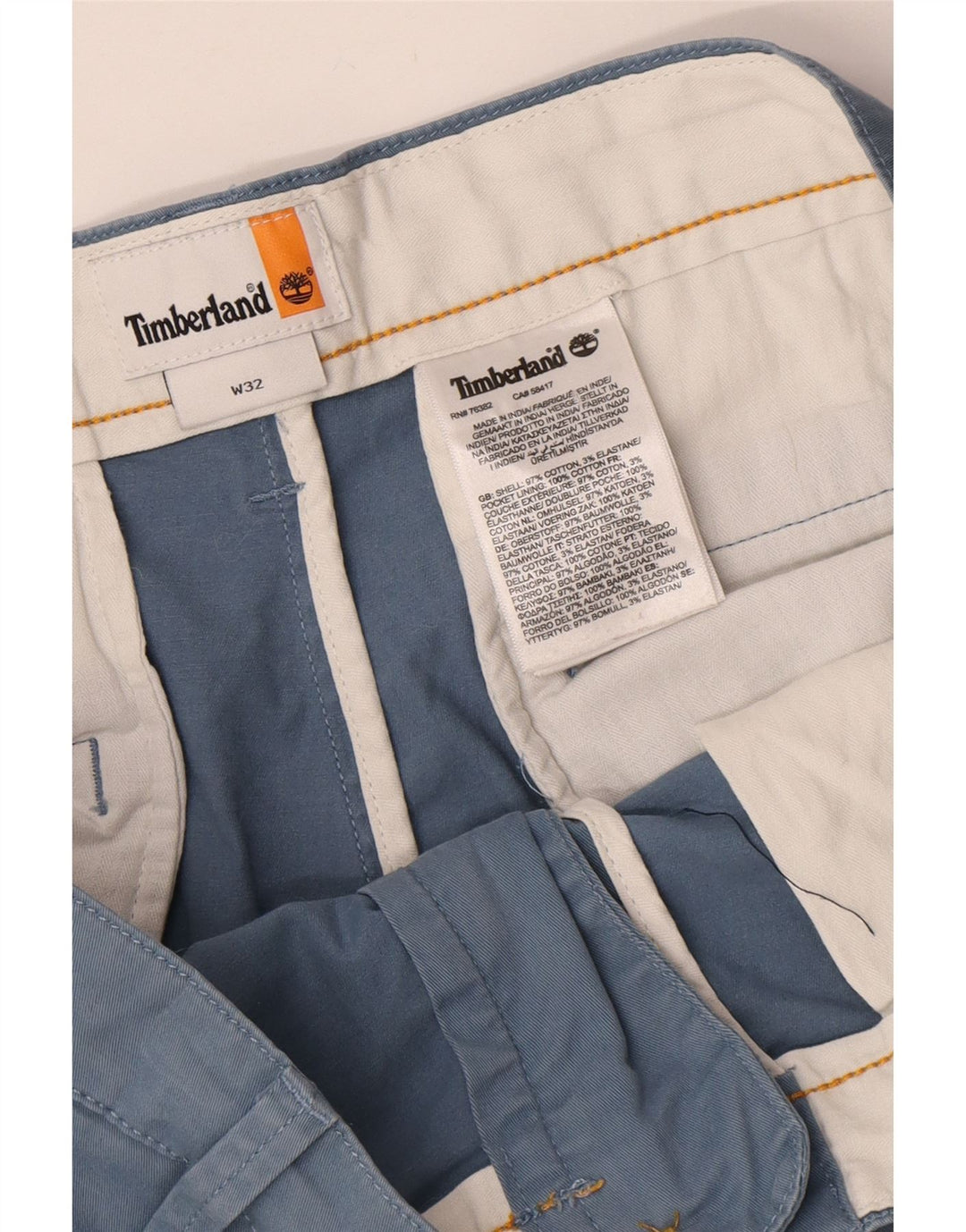 Мужские шорты чинос Timberland W32, средний синий хлопок