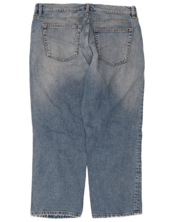 Женские укороченные прямые джинсы Marks & Spencer UK 14, большие W36 L25, синие, хлопок