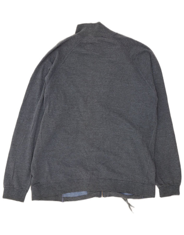 Champion Mens Graphic Tracksuit Top Jacket Small Navy Blue Cotton