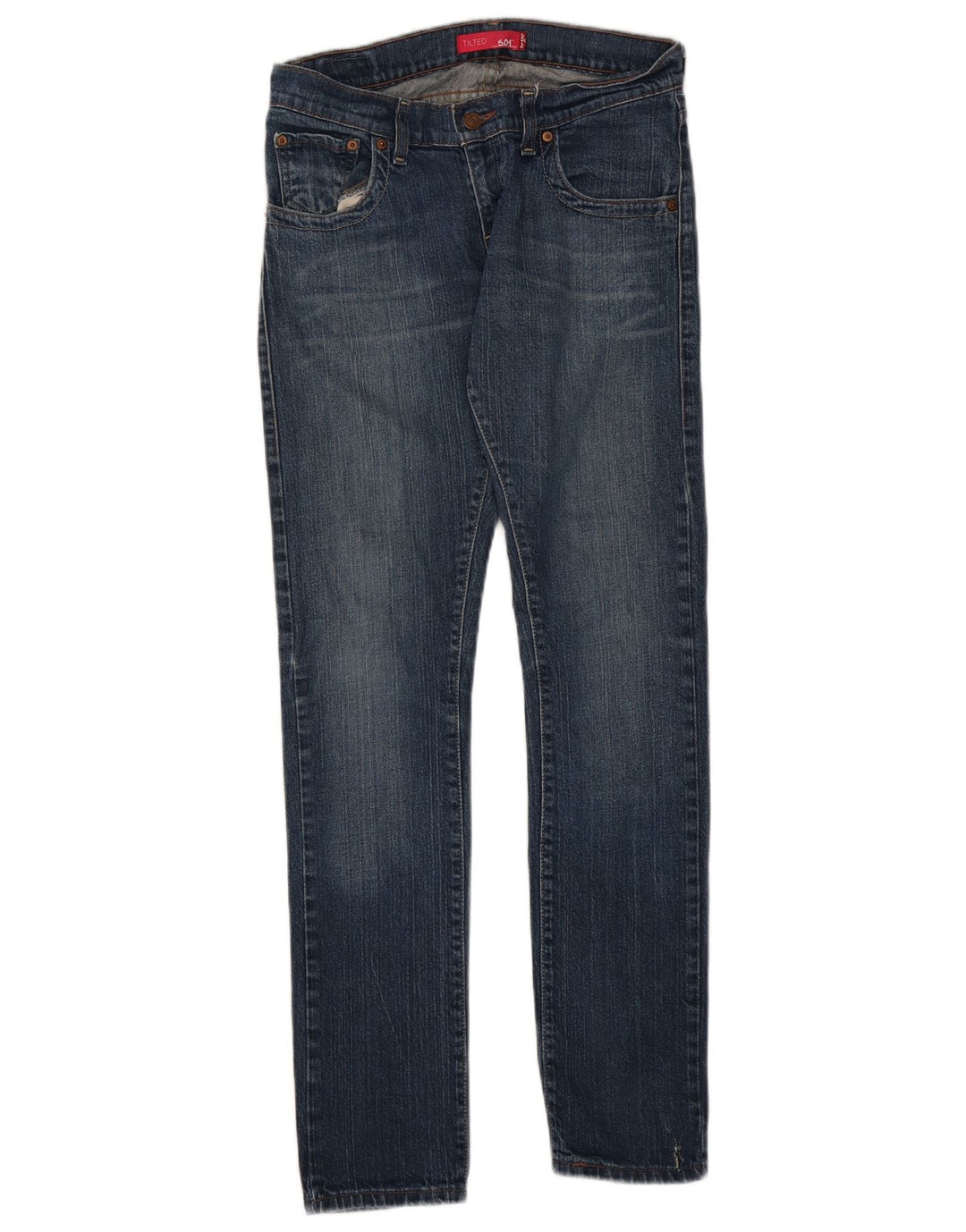 Женские джинсы Levi's 504 Tilted Slim, размер США 5, средний размер W30 L32, синий хлопок