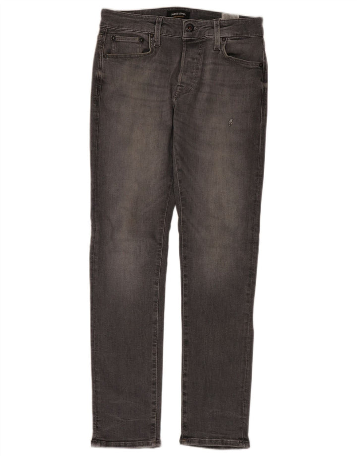 JACK & JONES Мужские узкие джинсы W28 L30 Серые хлопковые