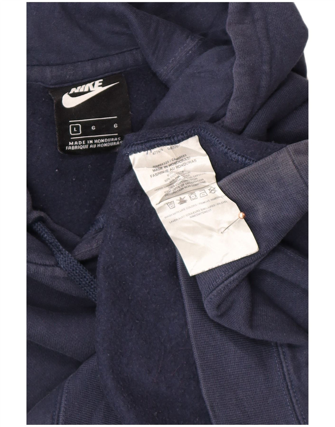 Мужской джемпер с капюшоном NIKE, большой размер, темно-синий, хлопок