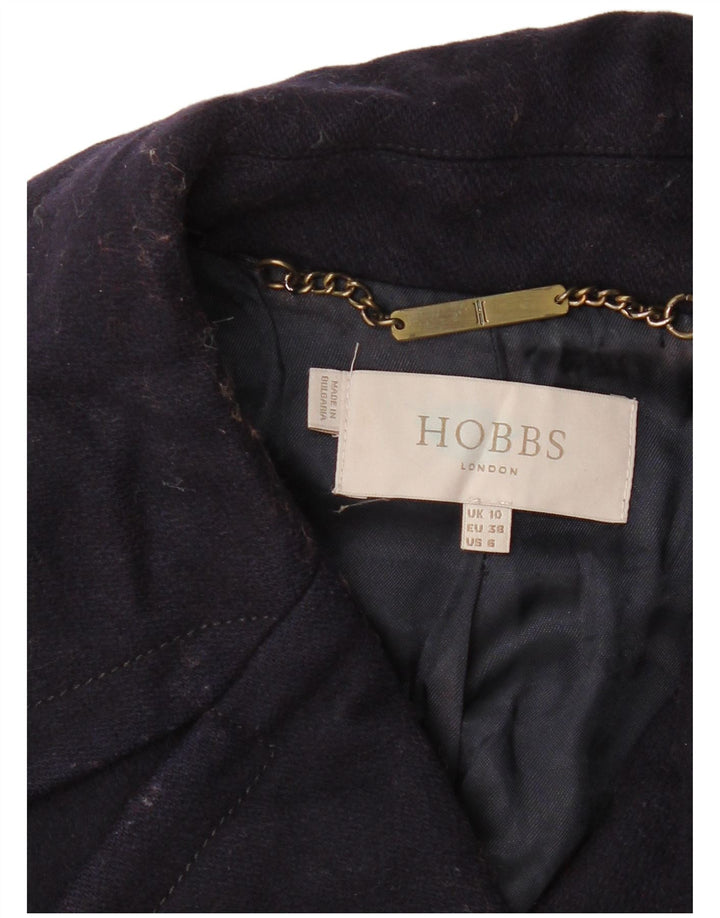 Женское двубортное пальто Hobbs UK 10, маленькое темно-синее