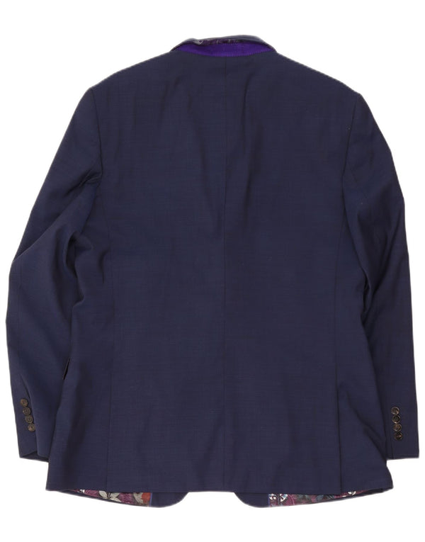 Мужской пиджак на 2 пуговицах Ted Baker UK 44 2XL темно-синий шерстяной