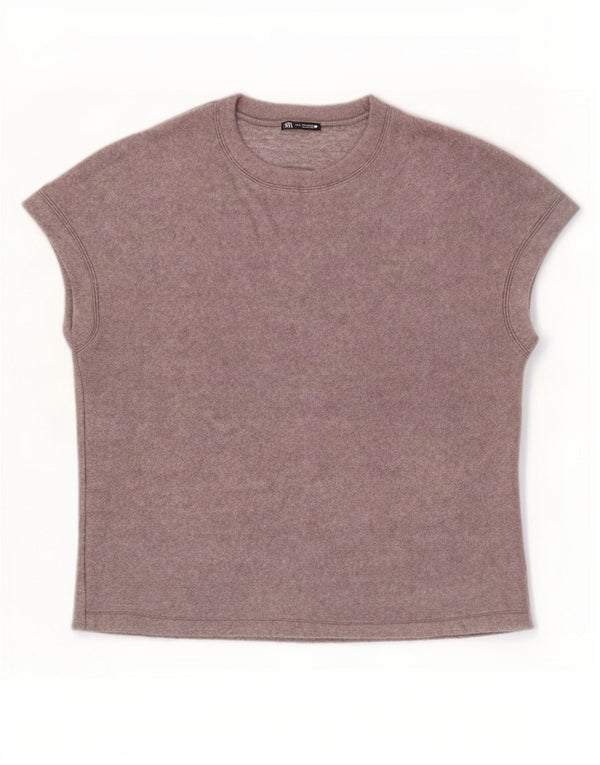 Женская футболка Zara Top UK 14, средний серый акрил