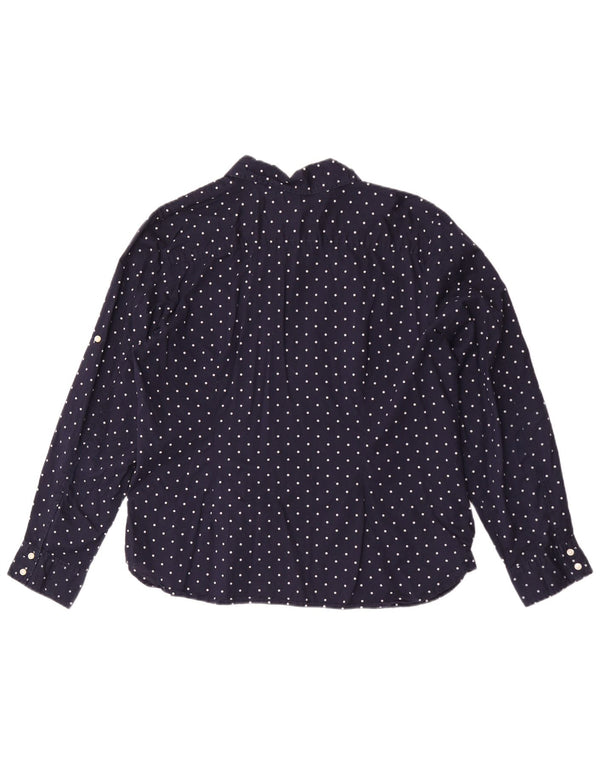 Tommy Hilfiger Womens Shirt UK 20 2XL Navy Blue Spotted Cotton