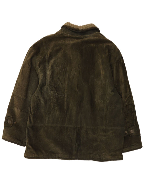 Torras Mens Suede Jacket EU 60 5XL Khaki