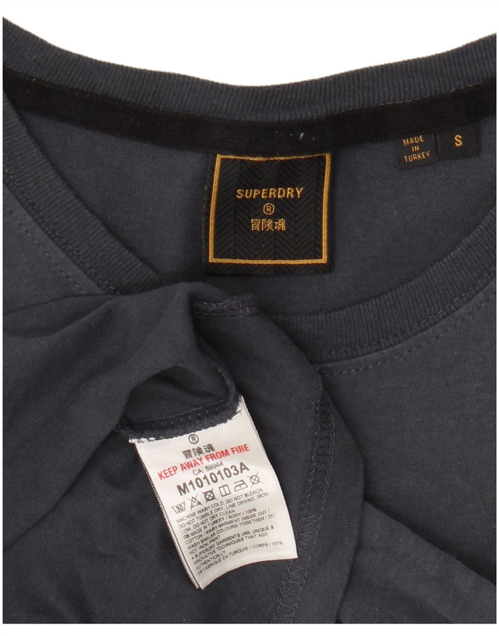 Мужская футболка с рисунком Superdry, маленький серый хлопок