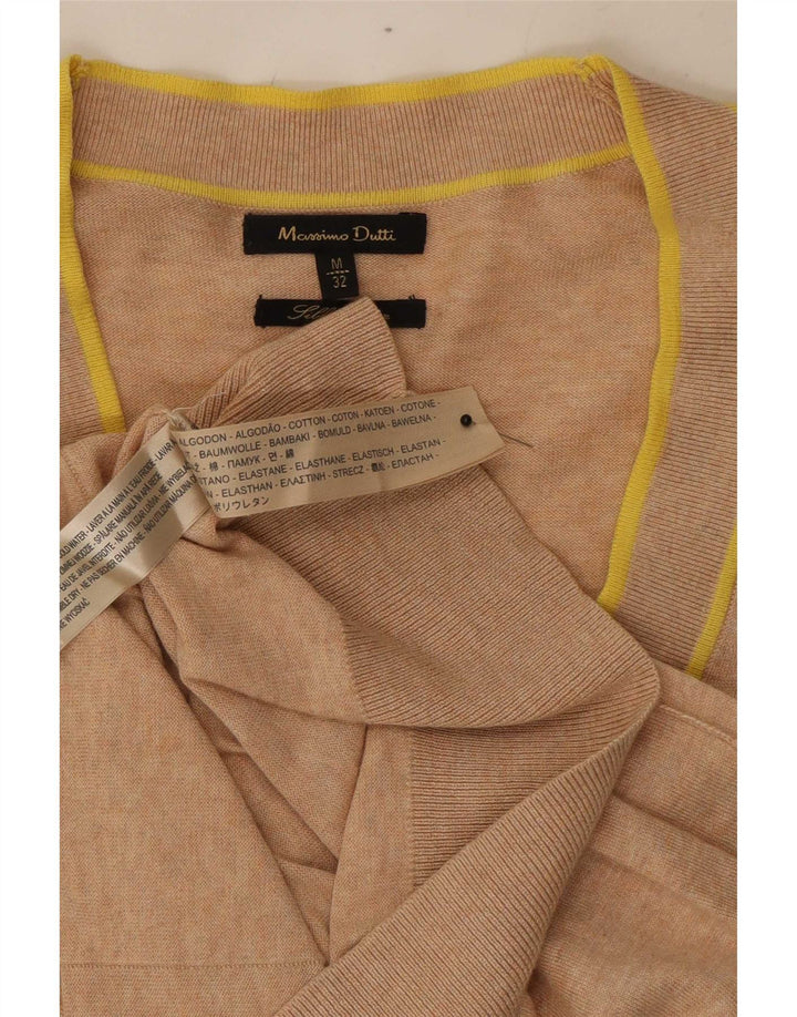 Женский кардиган Massimo Dutti UK 12, хлопковый средний бежевый с крапинками