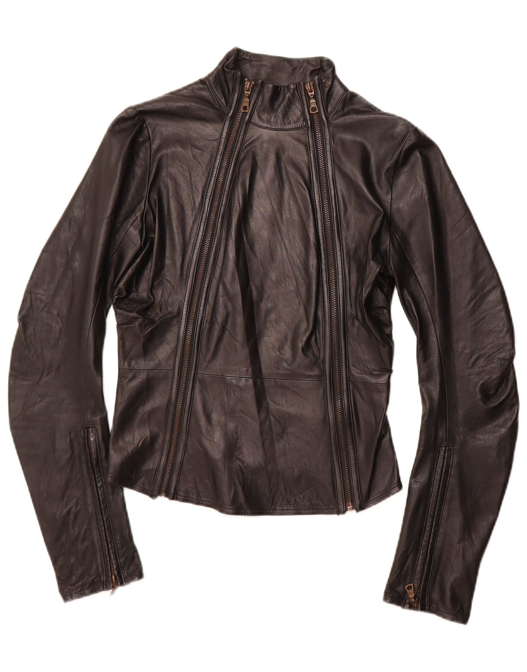 NOLITA Женская укороченная кожаная куртка-гонщик UK 8 маленькая черная