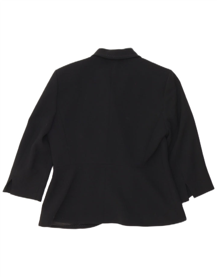 Женский пиджак Max Mara с рукавом 3/4 и 1 пуговицей, Великобритания 12, средний черный вискоза