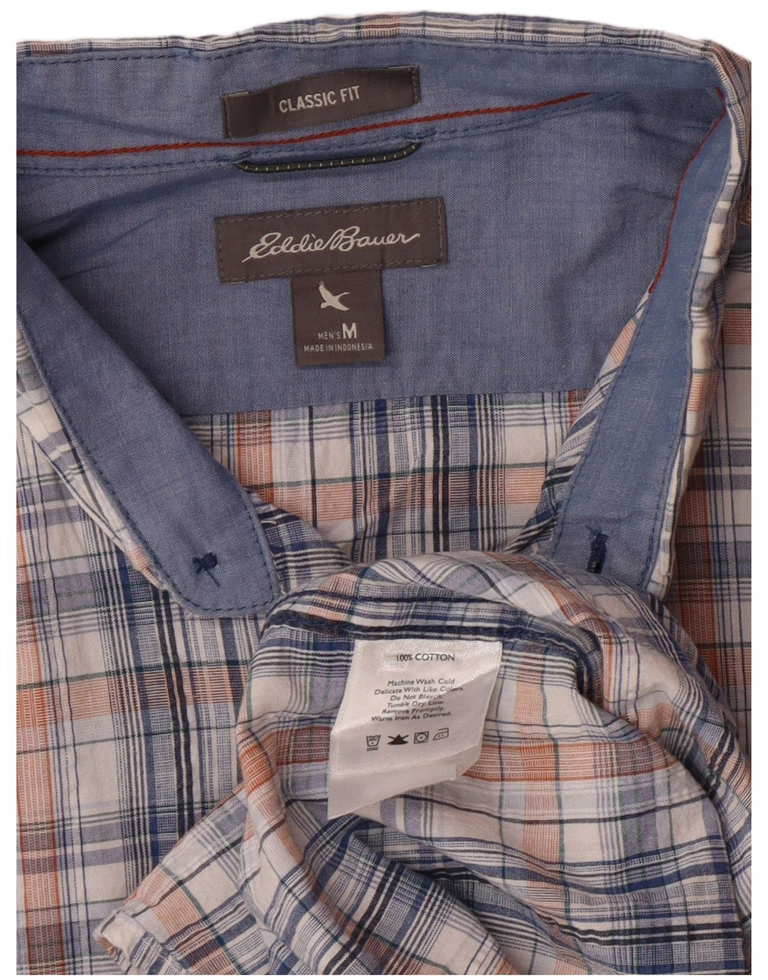EDDIE BAUER Мужская рубашка классического кроя с коротким рукавом, средняя разноцветная клетка