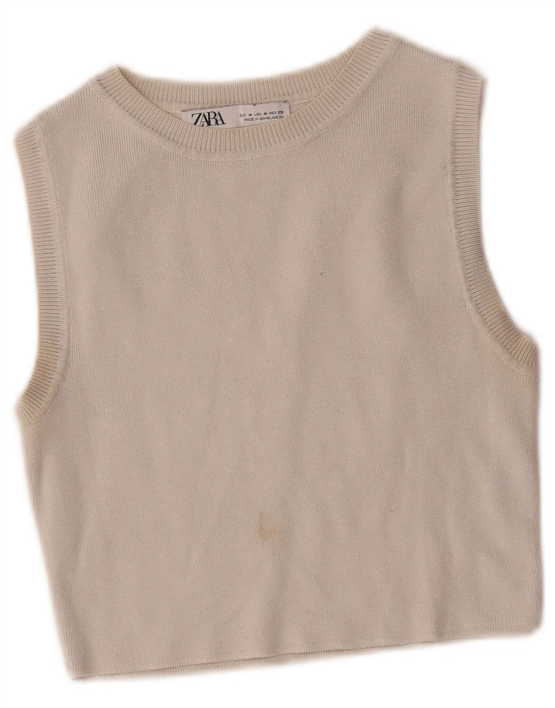 Женский укороченный жилет Zara UK 12 Medium Off White