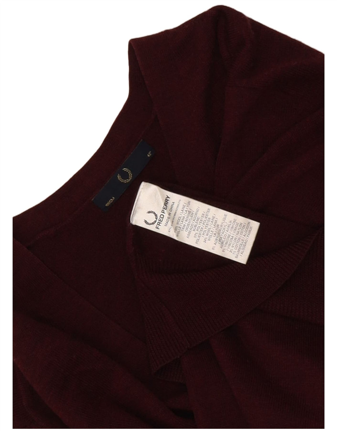 Мужской кардиган Fred Perry, средний бордовый шерстяной свитер