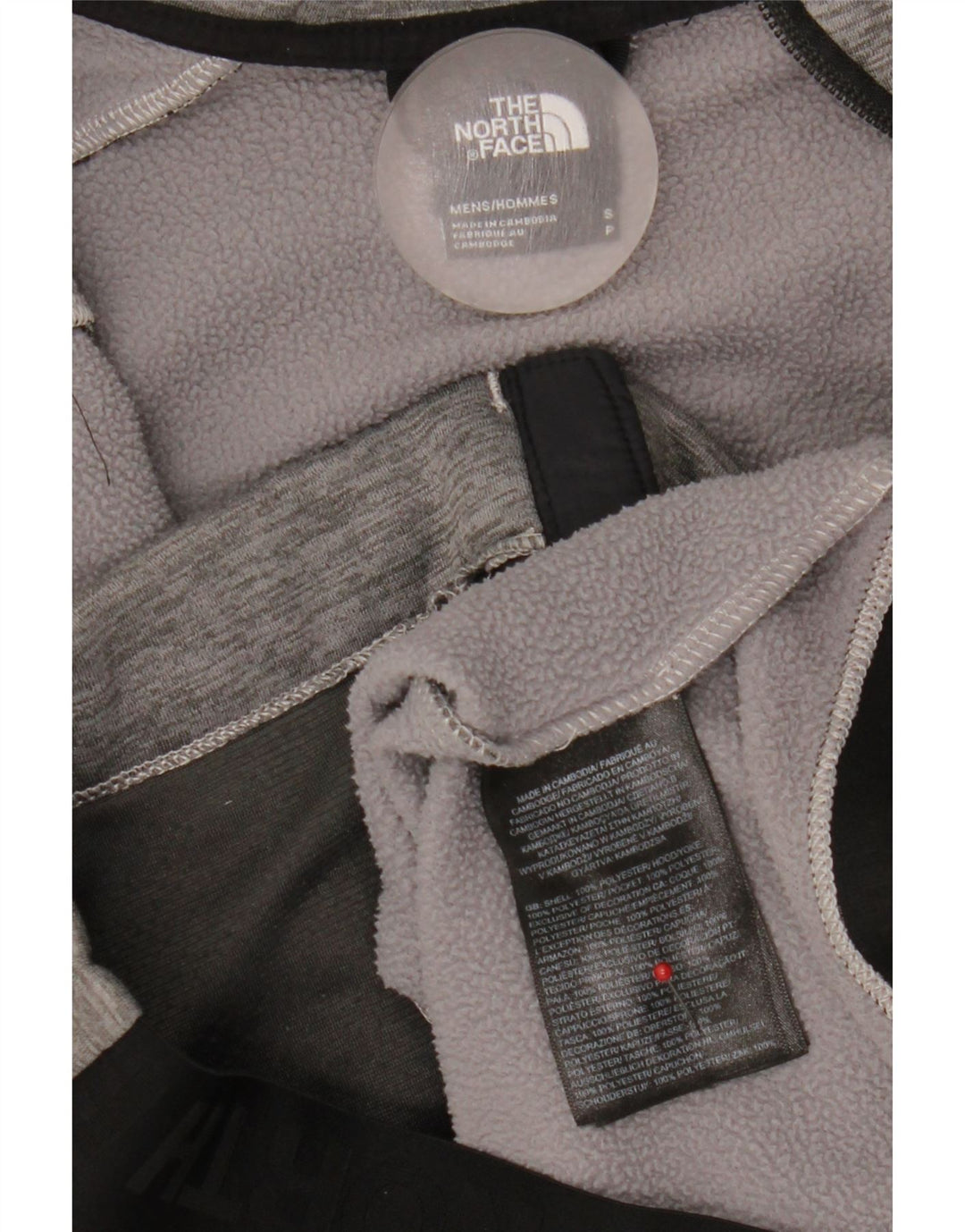 Мужской свитер с капюшоном на молнии The North Face, маленький серый, полиэстер с цветными блоками