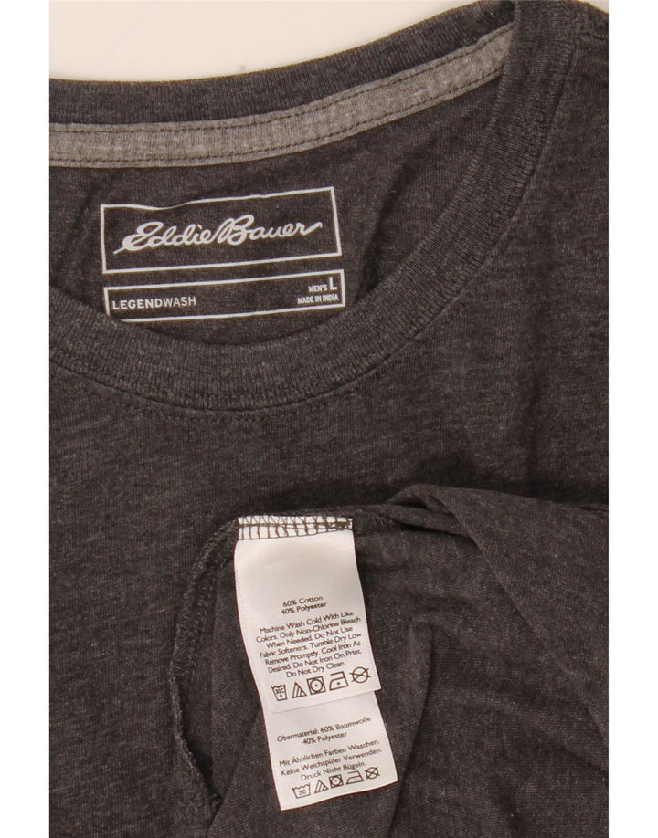 EDDIE BAUER Мужской топ с длинным рукавом, большой размер, серый хлопок