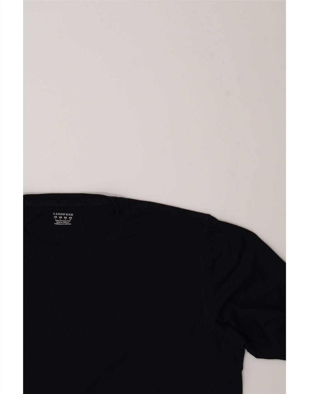 LANDS END Mens Top Long Sleeve Large Navy Blue Cotton Vintage Lands End and Second-Hand Lands End from Messina Hembry 
