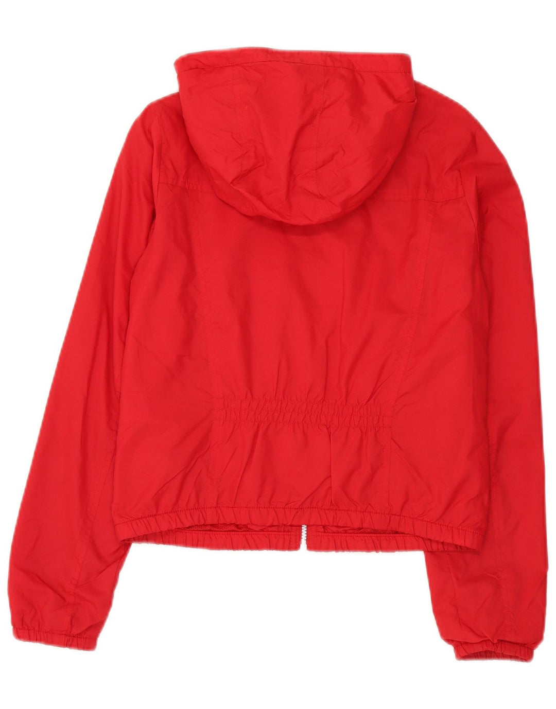 Женская дождевик с капюшоном Hollister UK 12, средний красный нейлон