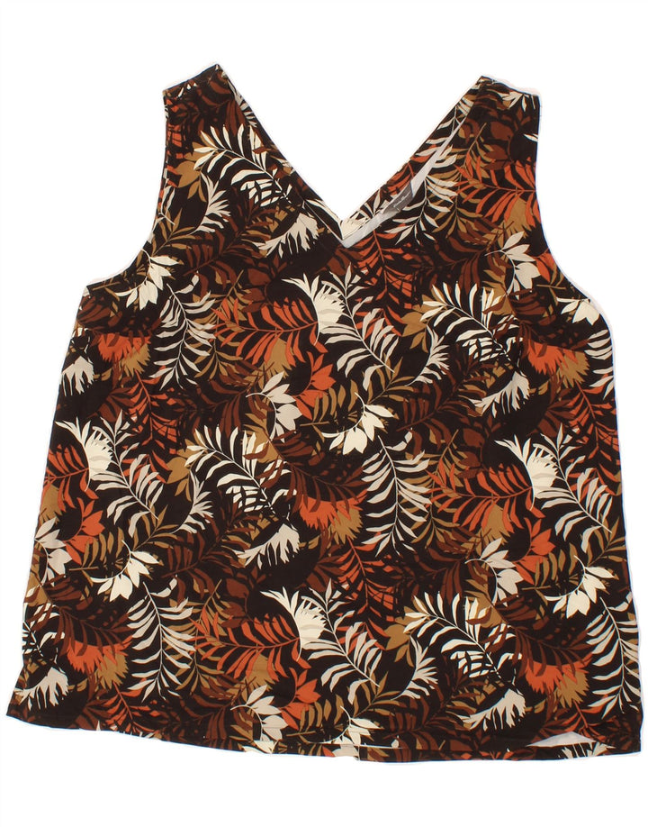 EDDIE BAUER Womens Abstract Pattern Blouse Top UK 16 Large Brown Vintage Eddie Bauer and Second-Hand Eddie Bauer from Messina Hembry 