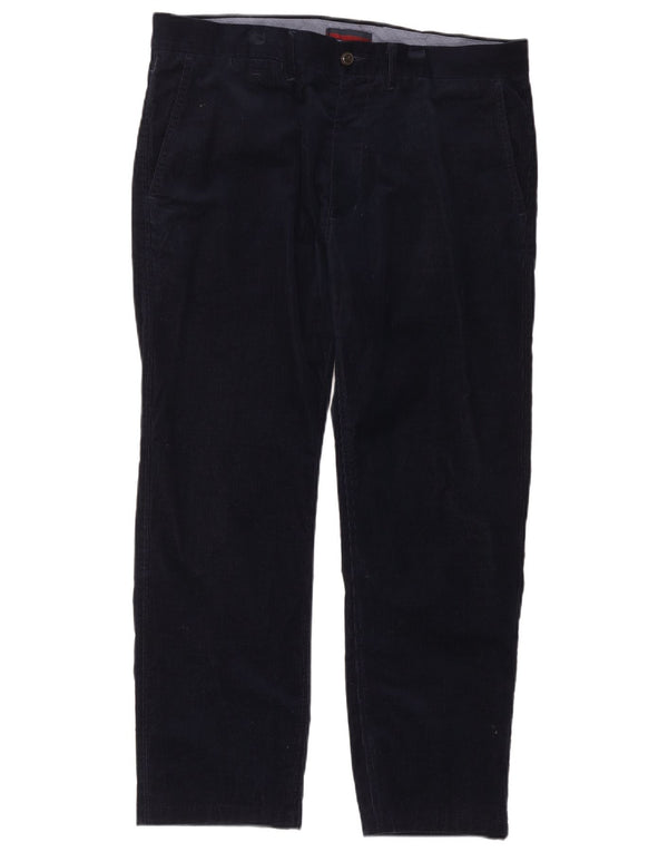 Мужские прямые вельветовые брюки Marks & Spencer Blue Harbour W38 L31 темно-синие